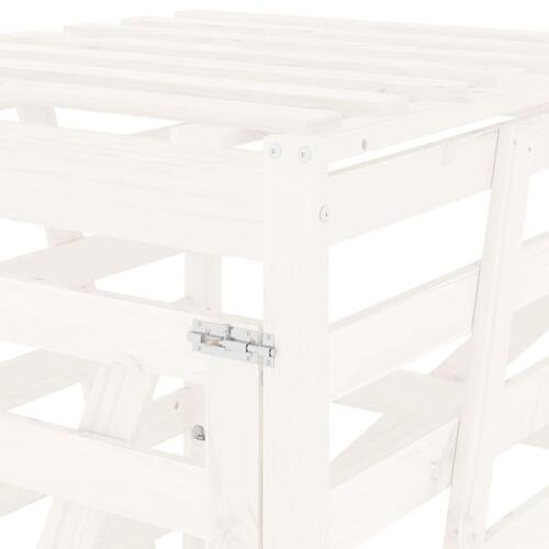 Skraldespandsskjuler 84x90x128,5 cm massivt fyrretræ hvid