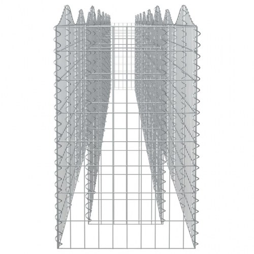 Buet gabion-højbed 600x50x100 cm galvaniseret jern
