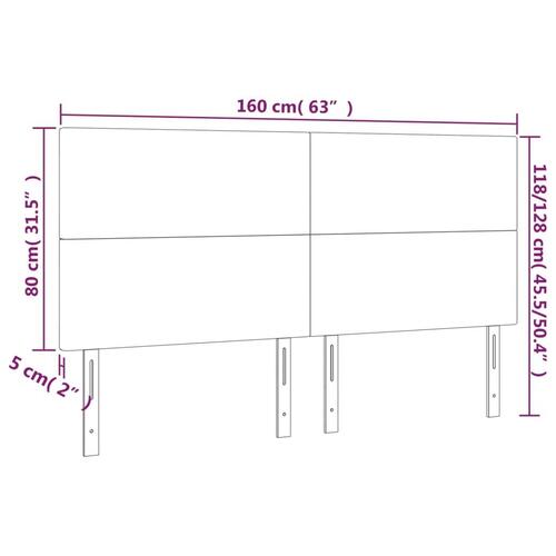 Sengegavle 4 stk. 80x5x78/88 cm stof sort
