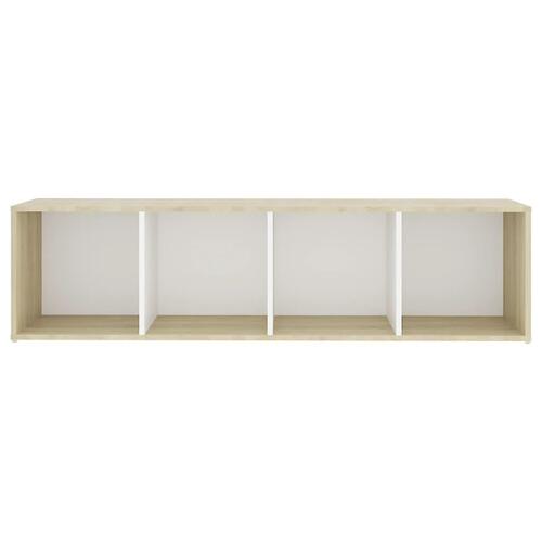 Tv-skabe 2 stk. 142,5x35x36,5 cm spånplade hvid og sonoma-eg