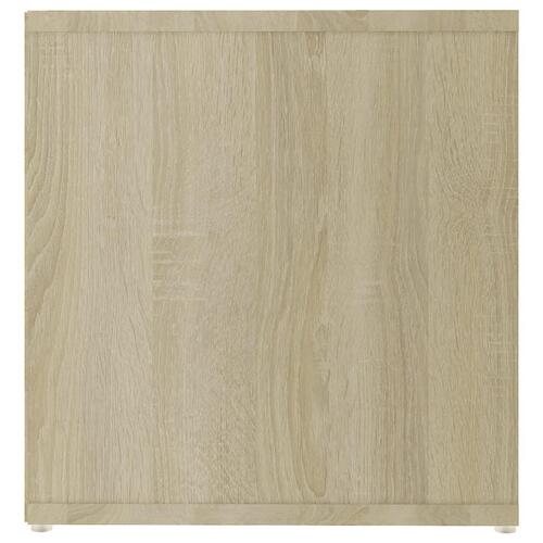 Tv-skabe 2 stk. 142,5x35x36,5 cm spånplade hvid og sonoma-eg