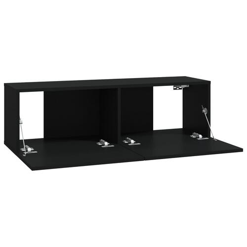 Væghængte tv-skabe 4 stk. 100x30x30 cm sort