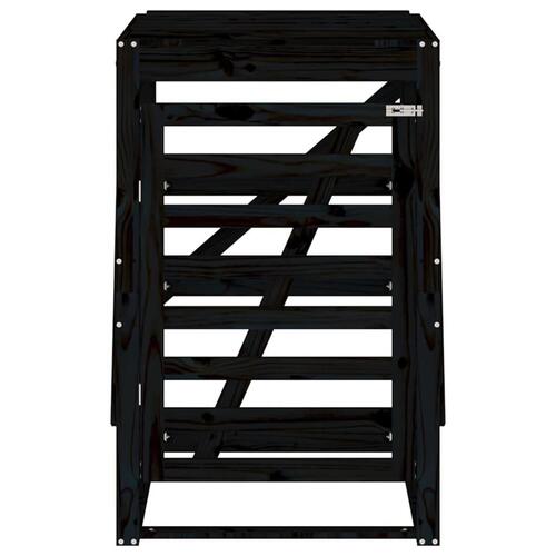 Skraldespandsskjuler 84x90x128,5 cm massivt fyrretræ sort