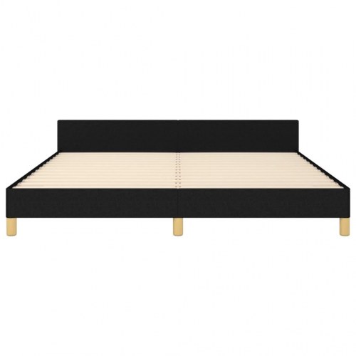 Sengeramme med sengegavl 180×200 cm - stof, sort