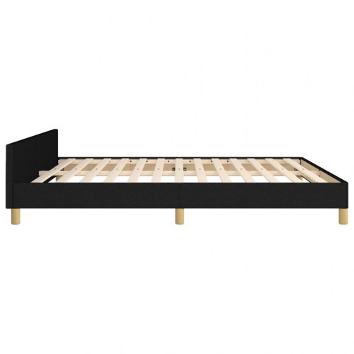 Sengeramme med sengegavl 180×200 cm - stof, sort