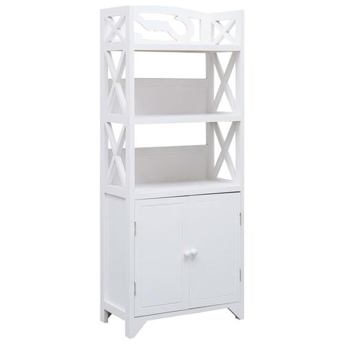 Badeværelsesskab 46 x 24 x 116 cm kejsertræ hvid