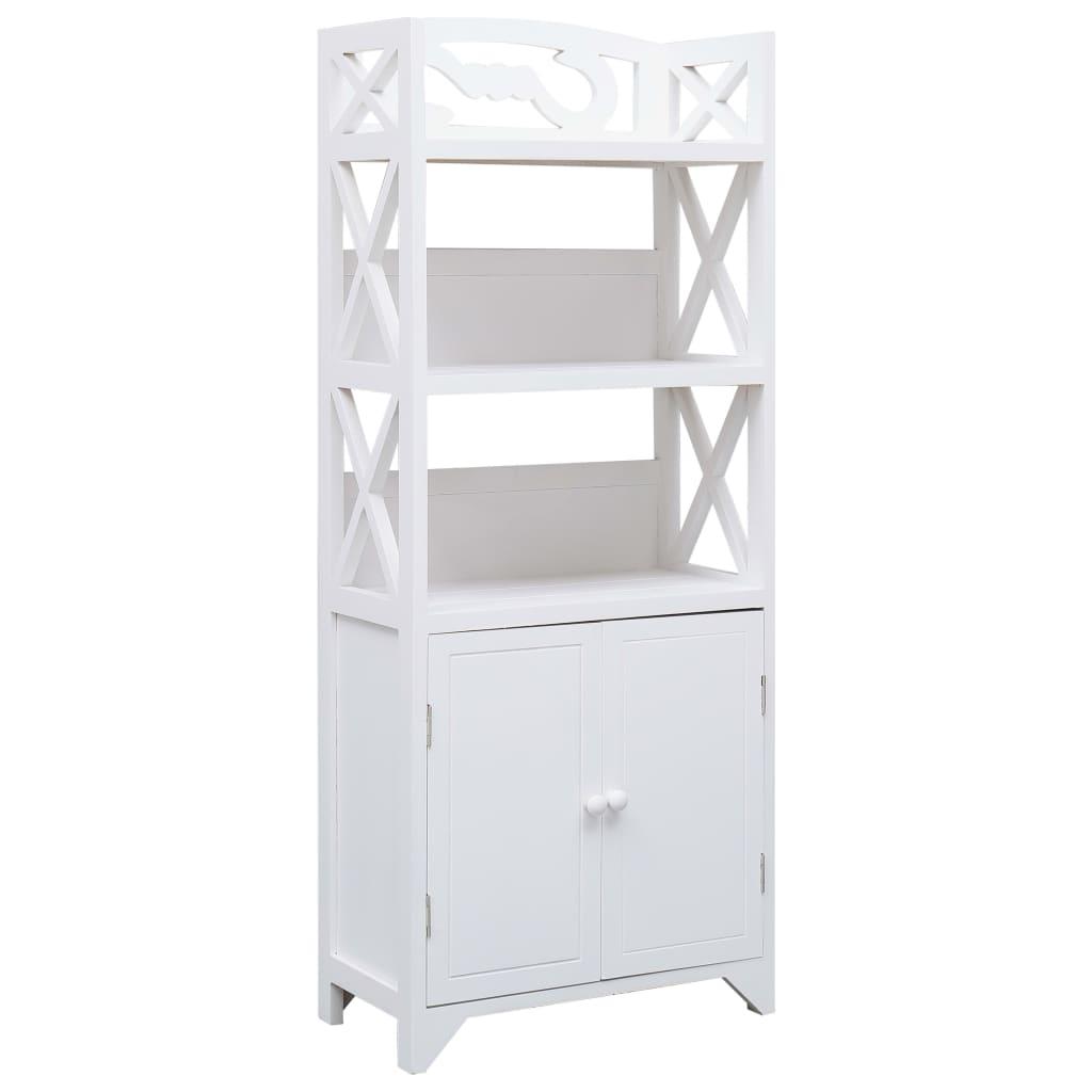 Badeværelsesskab 46 x 24 x 116 cm kejsertræ hvid