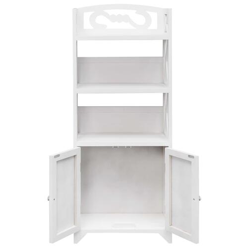 Badeværelsesskab 46 x 24 x 116 cm kejsertræ hvid