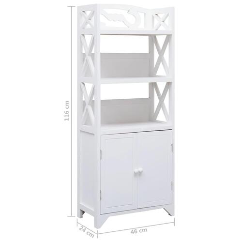 Badeværelsesskab 46 x 24 x 116 cm kejsertræ hvid