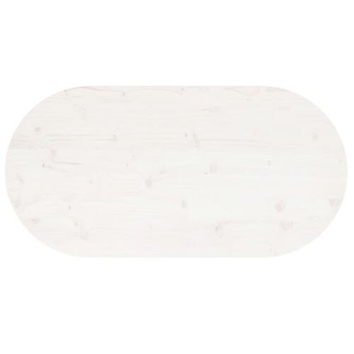 Bordplade 110x50x2,5 cm oval massivt fyrretræ hvid