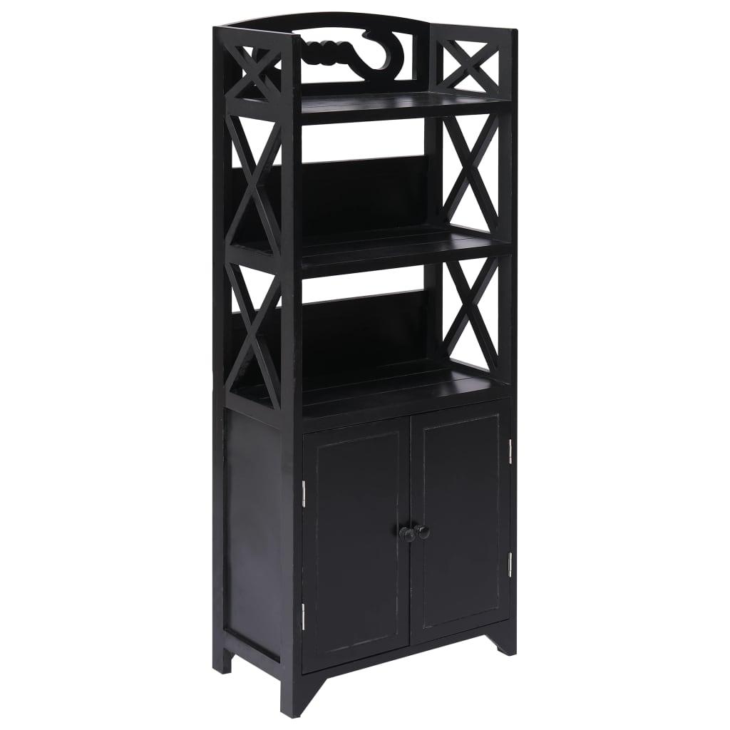 Badeværelsesskab 46x24x116 cm kejsertræ sort