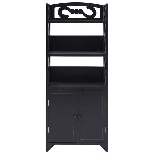 Badeværelsesskab 46x24x116 cm kejsertræ sort