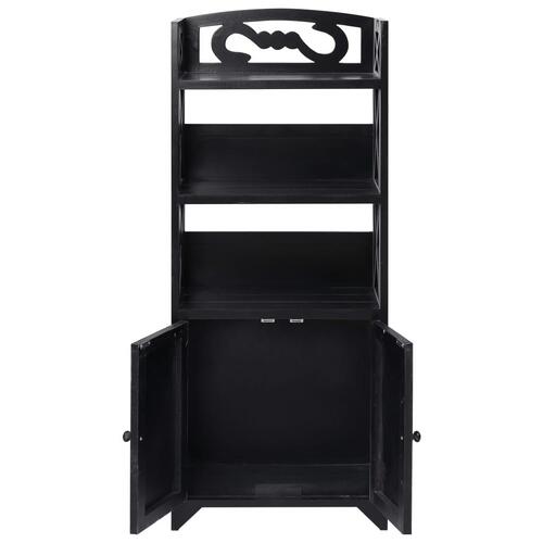 Badeværelsesskab 46x24x116 cm kejsertræ sort