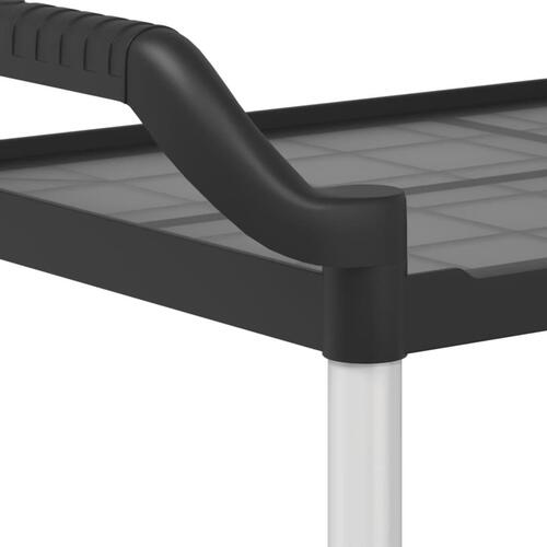 Vogn med 3 hylder 99x50x96 cm aluminium sort