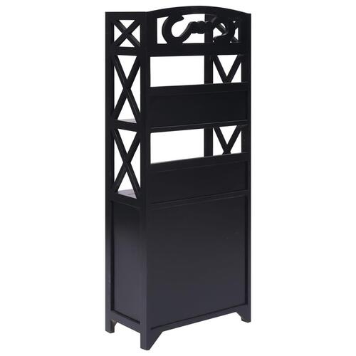 Badeværelsesskab 46x24x116 cm kejsertræ sort
