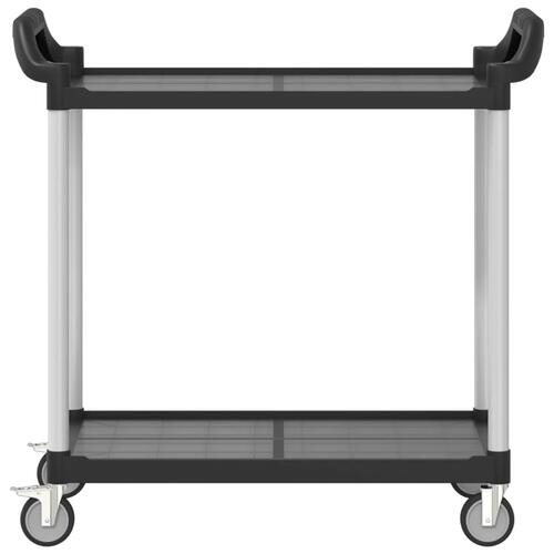 Vogn med 2 hylder 99x50x97 cm aluminium sort