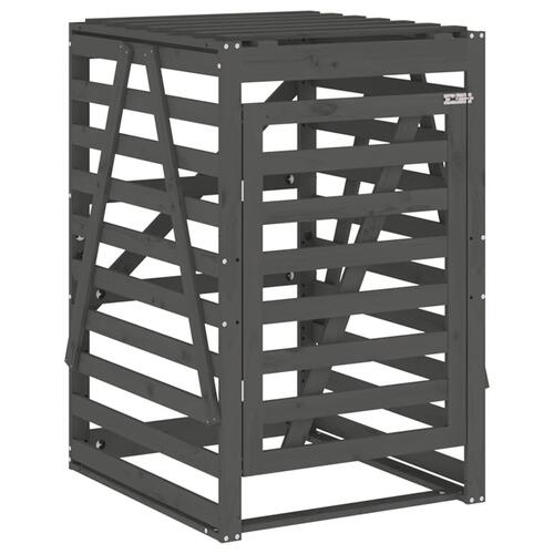 Skraldespandsskjuler 84x90x128,5 cm massivt fyrretræ grå