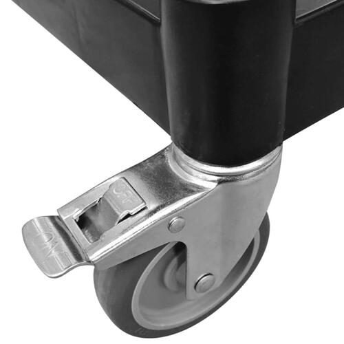 Vogn med 2 hylder 99x50x97 cm aluminium sort