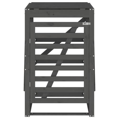 Skraldespandsskjuler 84x90x128,5 cm massivt fyrretræ grå