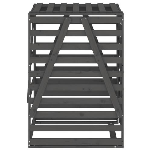 Skraldespandsskjuler 84x90x128,5 cm massivt fyrretræ grå