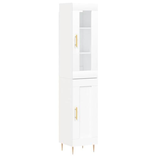 Skab 34,5x34x180 cm konstrueret træ hvid