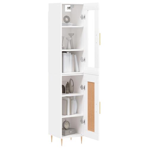 Skab 34,5x34x180 cm konstrueret træ hvid