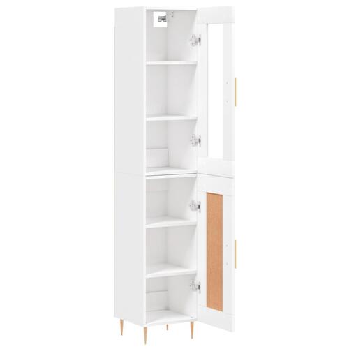 Skab 34,5x34x180 cm konstrueret træ hvid