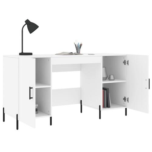 Skrivebord 140x50x75 cm konstrueret træ hvid