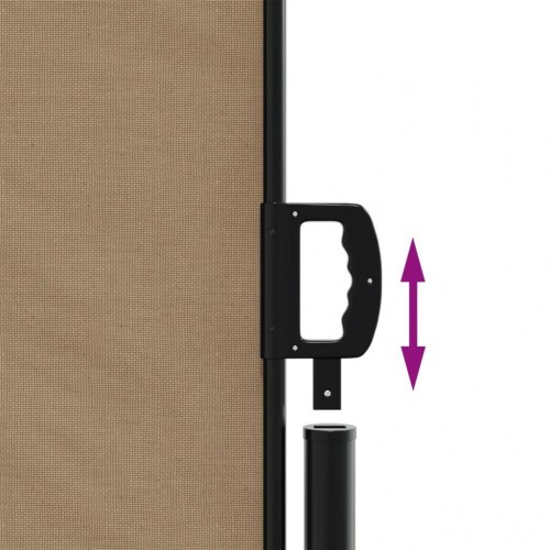 Sammenrullelig sidemarkise 100x500 cm gråbrun