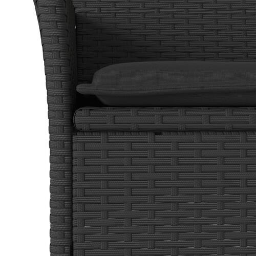 Havestole med hynder 2 stk. polyrattan sort