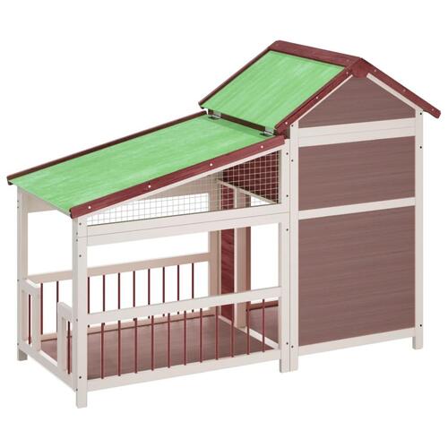 Hundehus 143x60,5x109 cm massivt fyrretræ mokkafarvet