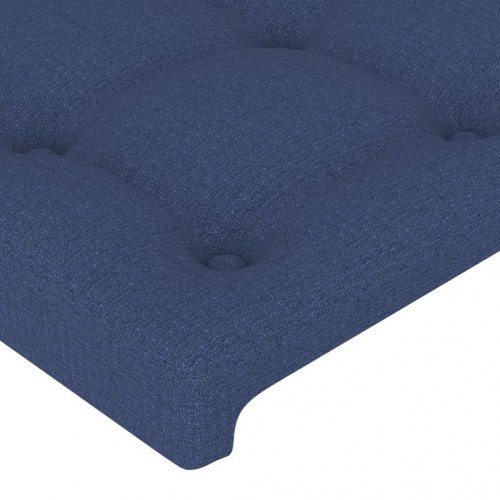 Sengeramme med sengegavl 180×200 cm - stof, blå