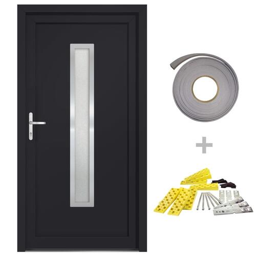 Hoveddør 98x190 cm PVC antracitgrå