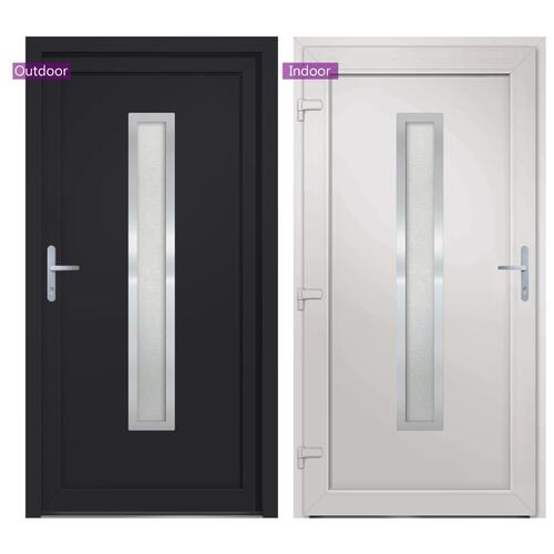 Hoveddør 98x190 cm PVC antracitgrå