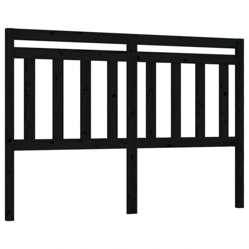 Sengegavl 166×4×100 cm i massivt fyrretræ - sort