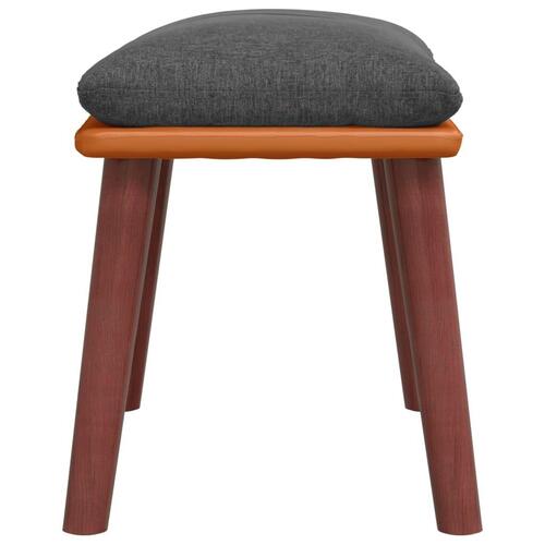 Fodskammel 45x29,5x35 cm stof og kunstlæder mørkegrå