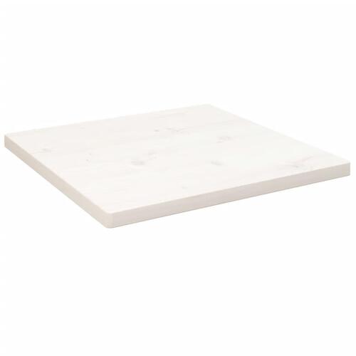 Bordplade 50x50x2,5 cm firkantet massivt fyrretræ hvid