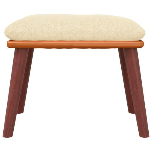 Fodskammel 45x29,5x35 cm stof og kunstlæder cremefarvet