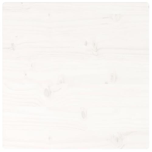 Bordplade 50x50x2,5 cm firkantet massivt fyrretræ hvid