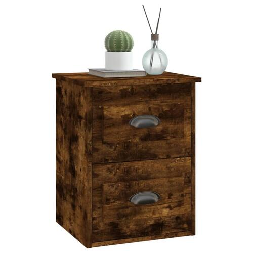 Væghængt sengebord 41,5x36x53 cm røget eg