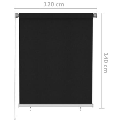 Udendørs rullegardin 120 x 140 cm sort