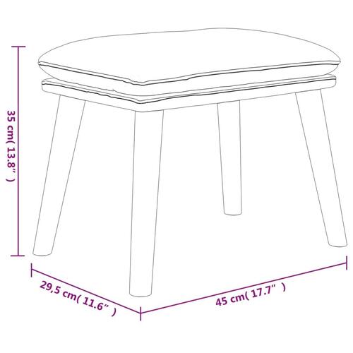 Fodskammel 45x29,5x35 cm stof og kunstlæder cremefarvet