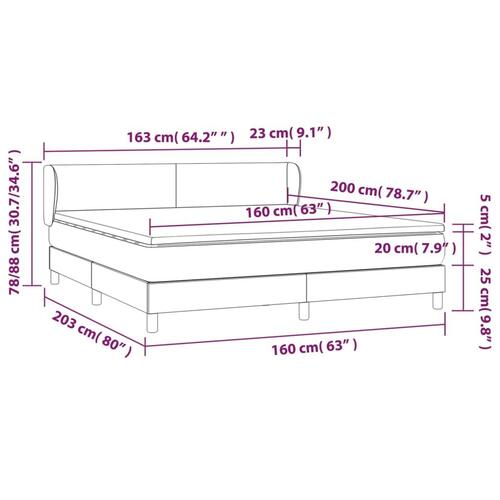 Kontinentalseng 160x200 cm kunstlæder hvid