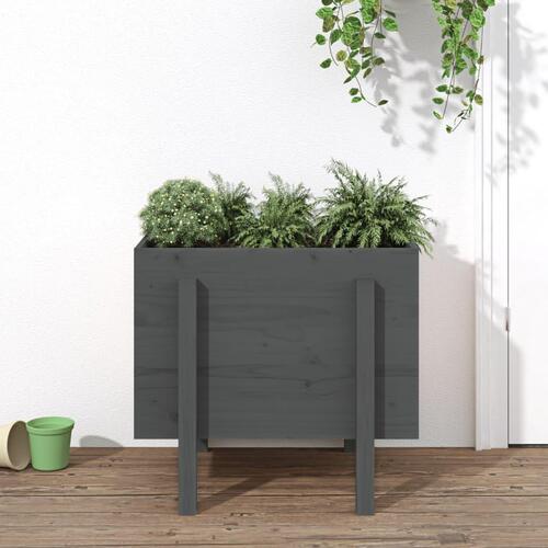 Plantekasse 62x50x57 cmmassivt fyrretræ grå