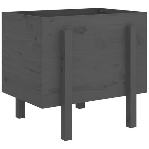 Plantekasse 62x50x57 cmmassivt fyrretræ grå