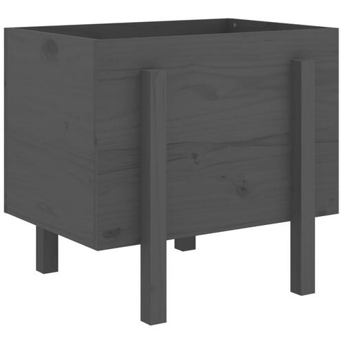 Plantekasse 62x50x57 cmmassivt fyrretræ grå