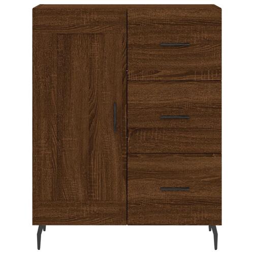 Højskab 69,5x34x180 cm konstrueret træ brun egetræsfarve