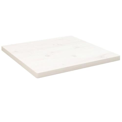 Bordplade 60x60x2,5 cm firkantet massivt fyrretræ hvid