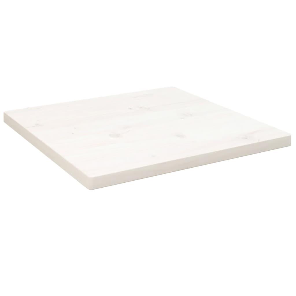 Bordplade 60x60x2,5 cm firkantet massivt fyrretræ hvid