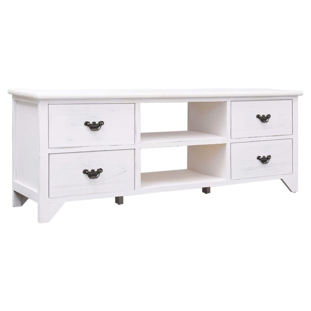 Tv-skab 115 x 30 x 40 cm træ antik hvid